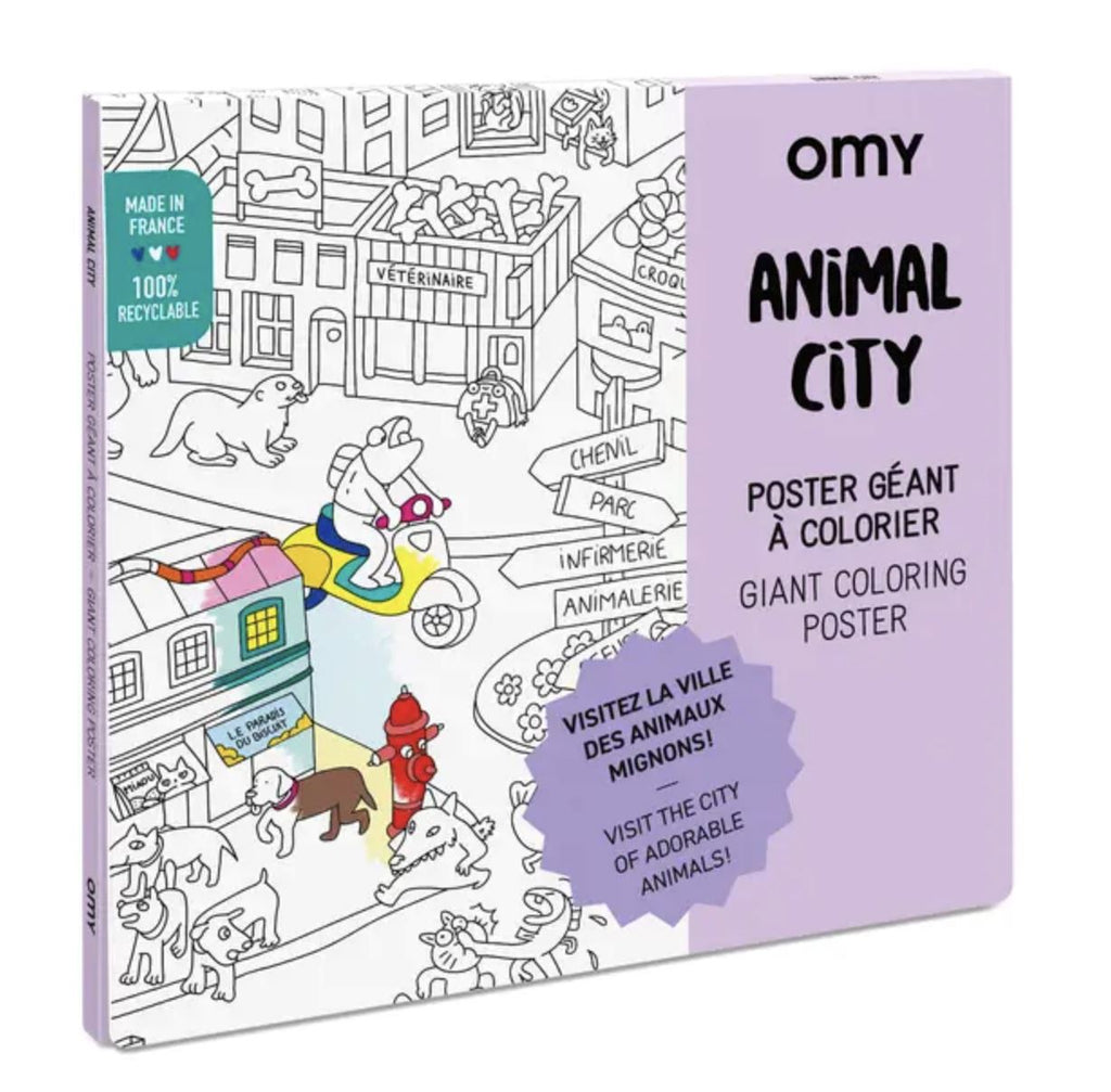 Giant Animal City Coloring Poster Coloring Poster omy 