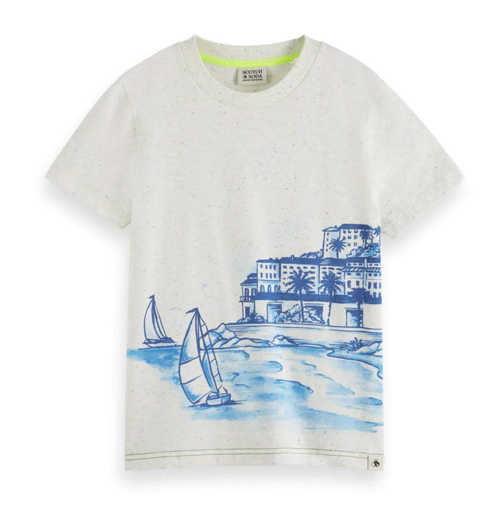Scotch & Soda Relaxed-Fit Placed Artwork Neps Tee Tops Scotch & Soda 
