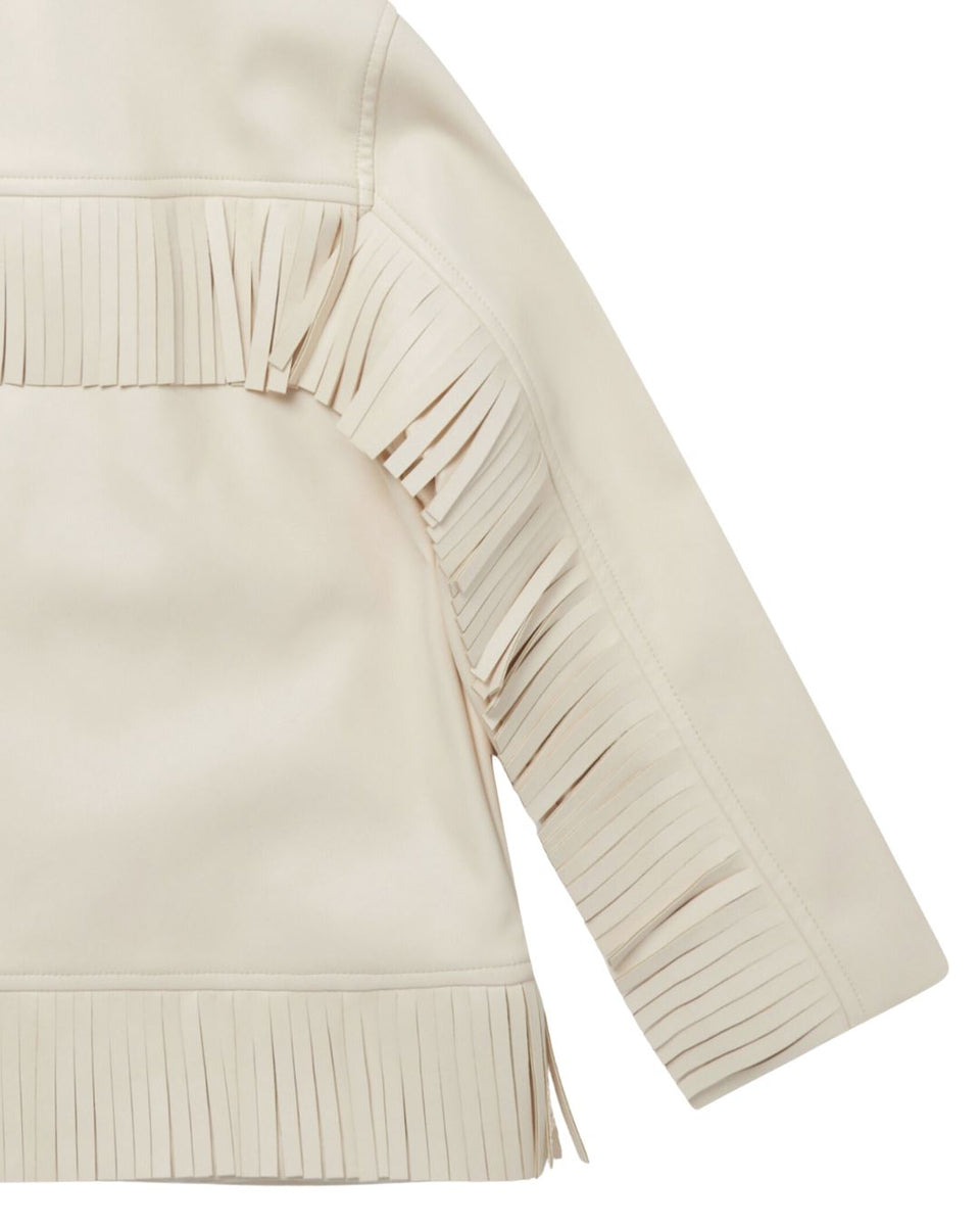 Stella McCartney Kids Western Fringe Jacket In Cream