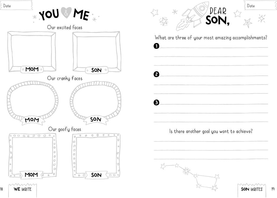 Between Mom and Me: A Mother and Son Keepsake Journal books Sourcebooks 
