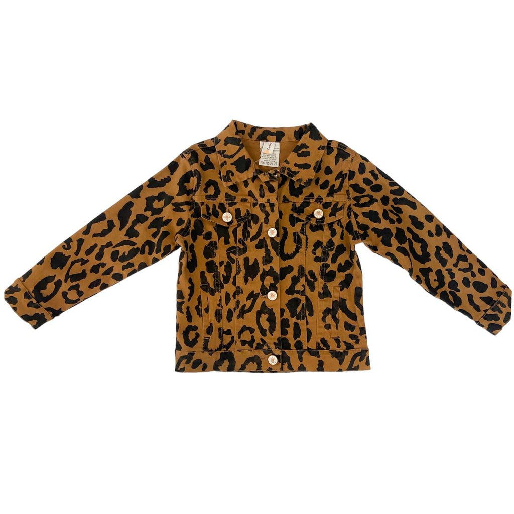 Leopard Denim Jacket Jackets & Coats Oopsie Daisy 