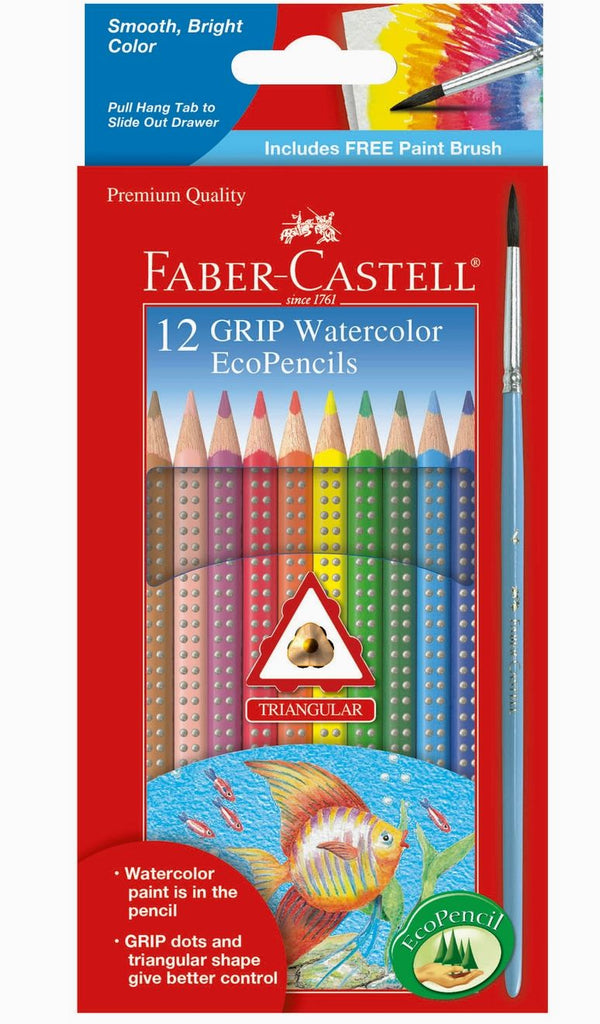 12 Grip Watercolor Pencils with Raised Grip Color Pencils Faber Castell 