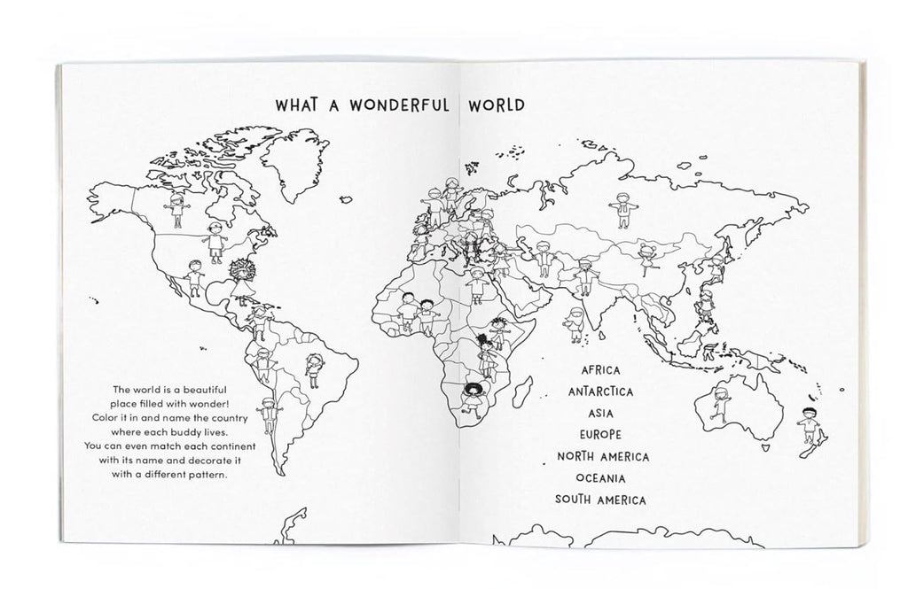 Around The World Coloring Book + Stickers Activity Books Worldwide Buddies 
