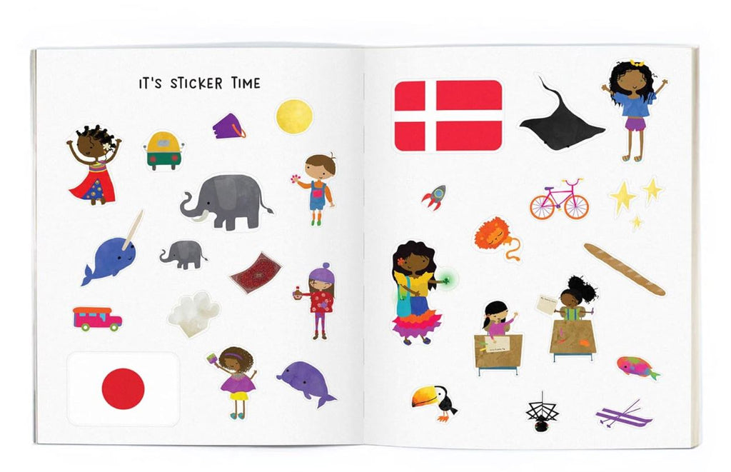 Around The World Coloring Book + Stickers Activity Books Worldwide Buddies 