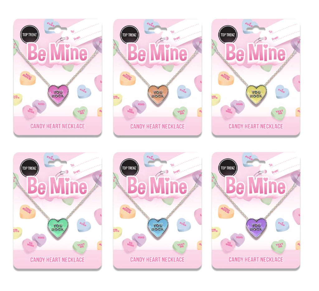 Be Mine Candy Heart Necklace jewelry Top Trenz 