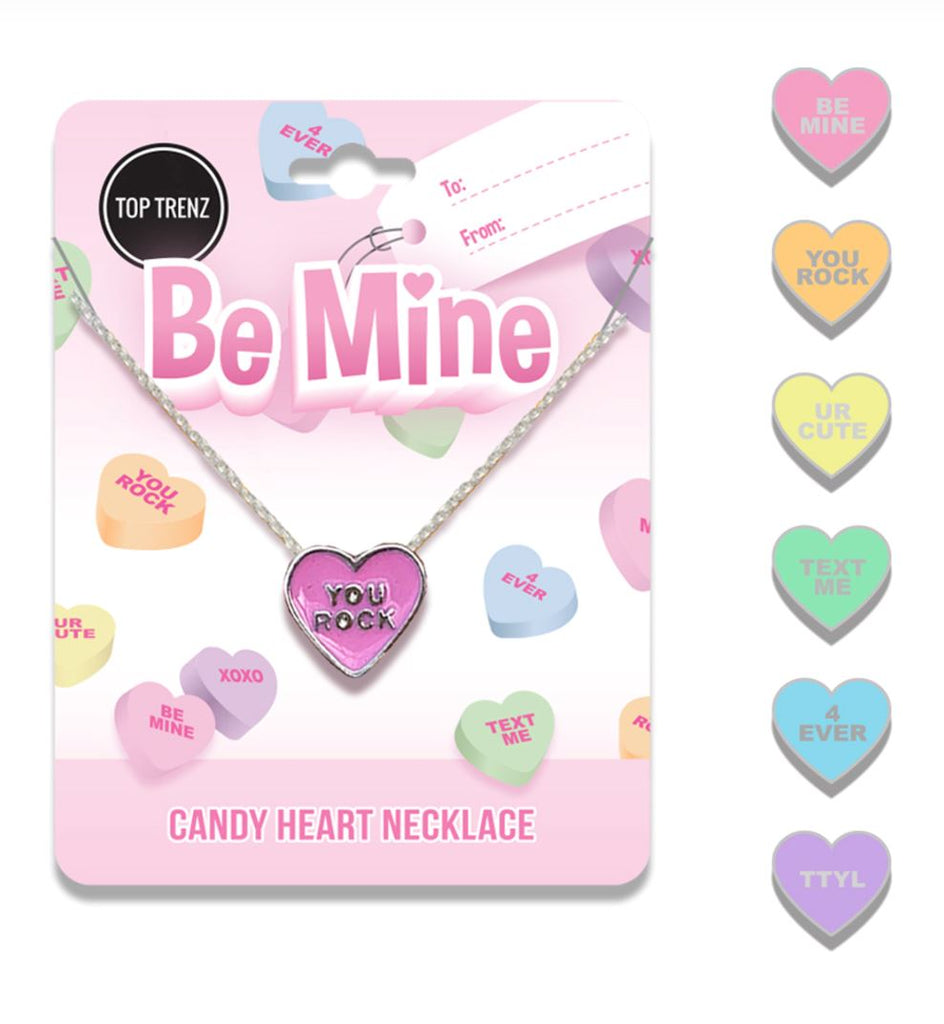 Be Mine Candy Heart Necklace jewelry Top Trenz 