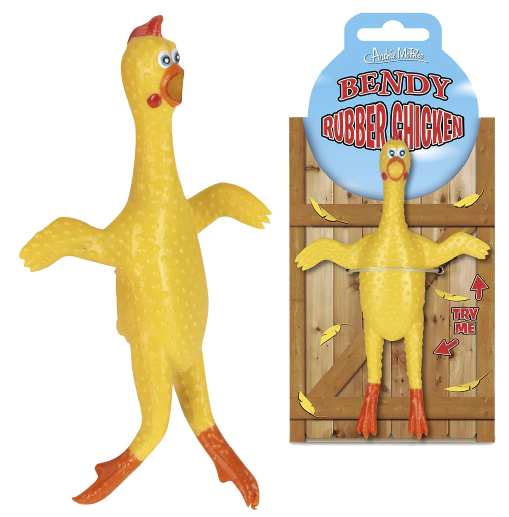 Bendy Rubber Chicken Toys Archie McPhee 