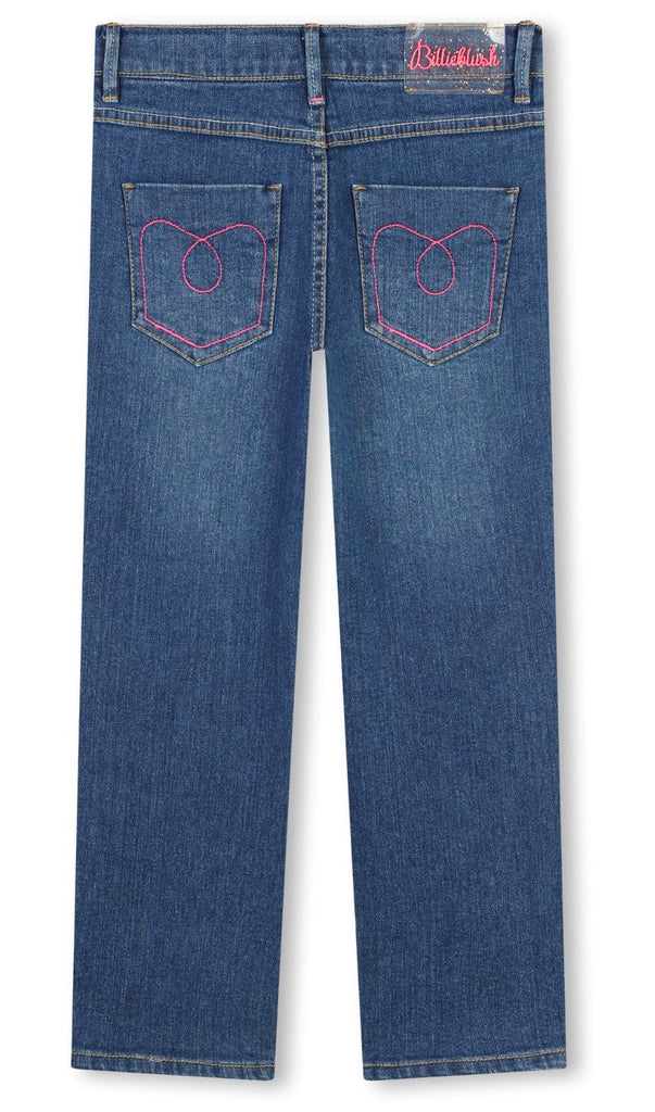 Billieblush Denim Jeans With Heart Graphic Pants Billieblush 