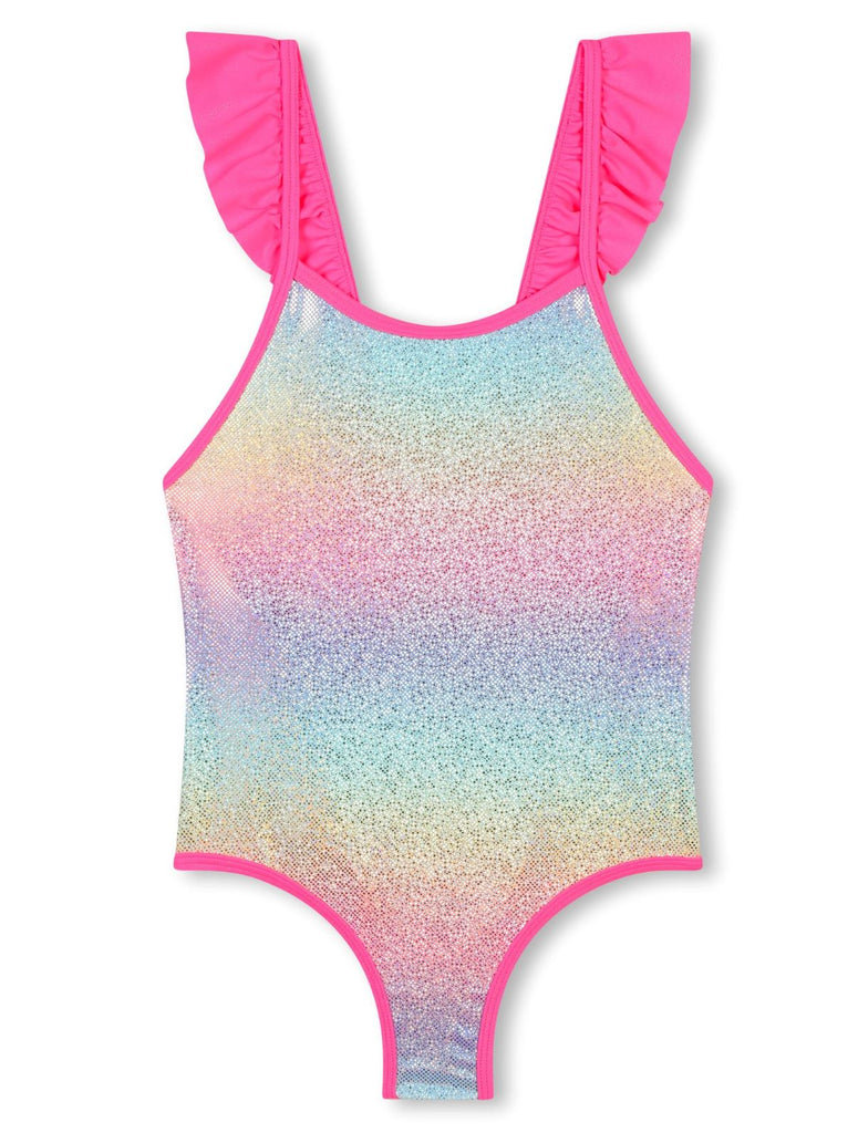 Billieblush Glitter Multicolor Swimsuit With Flounced Straps One-Piece Swimwear Billieblush 