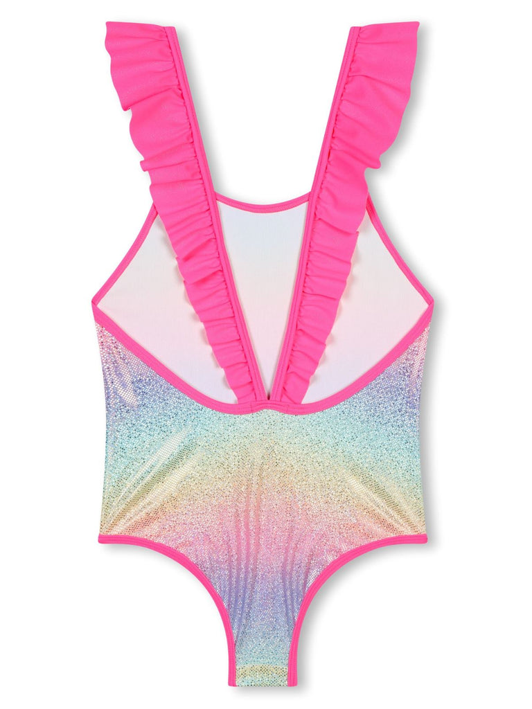 Billieblush Glitter Multicolor Swimsuit With Flounced Straps One-Piece Swimwear Billieblush 