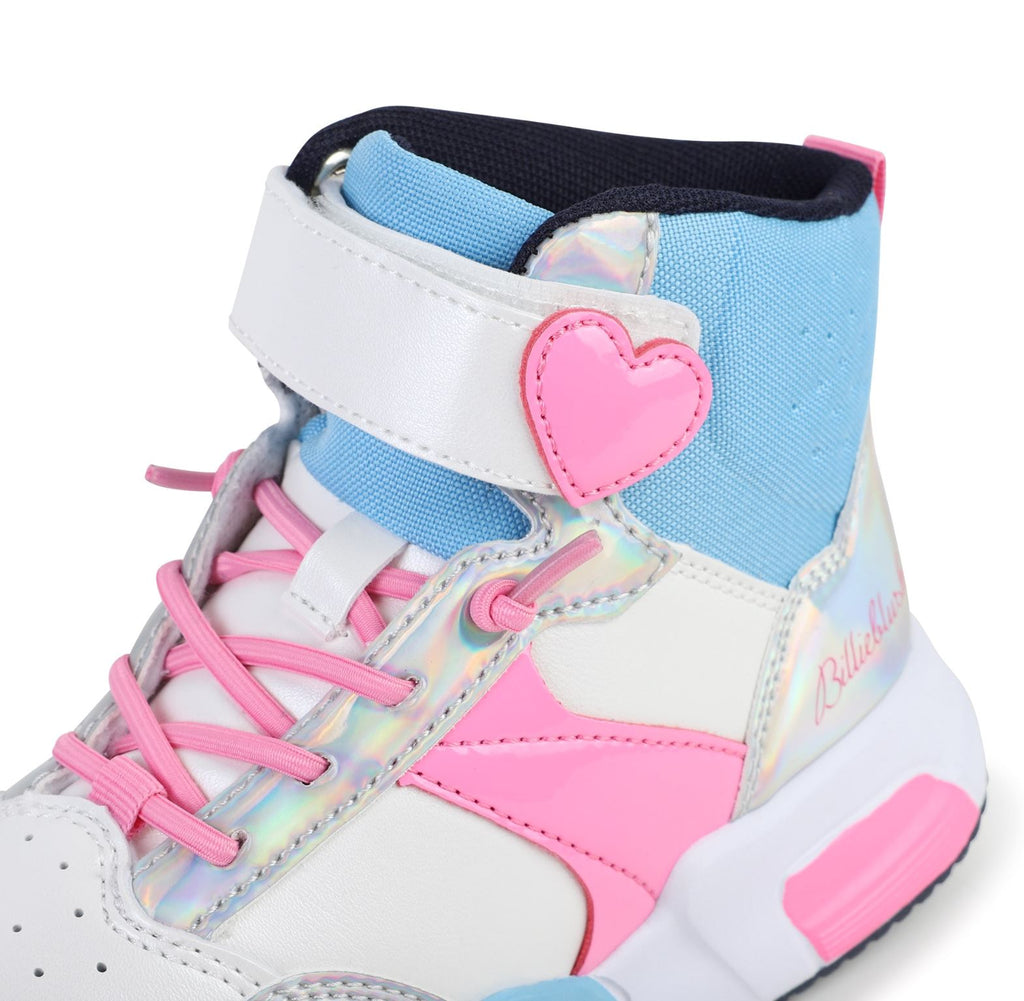 Billieblush High Top Iridescent Sneakers W/ Heart Fastener Shoes Billieblush 