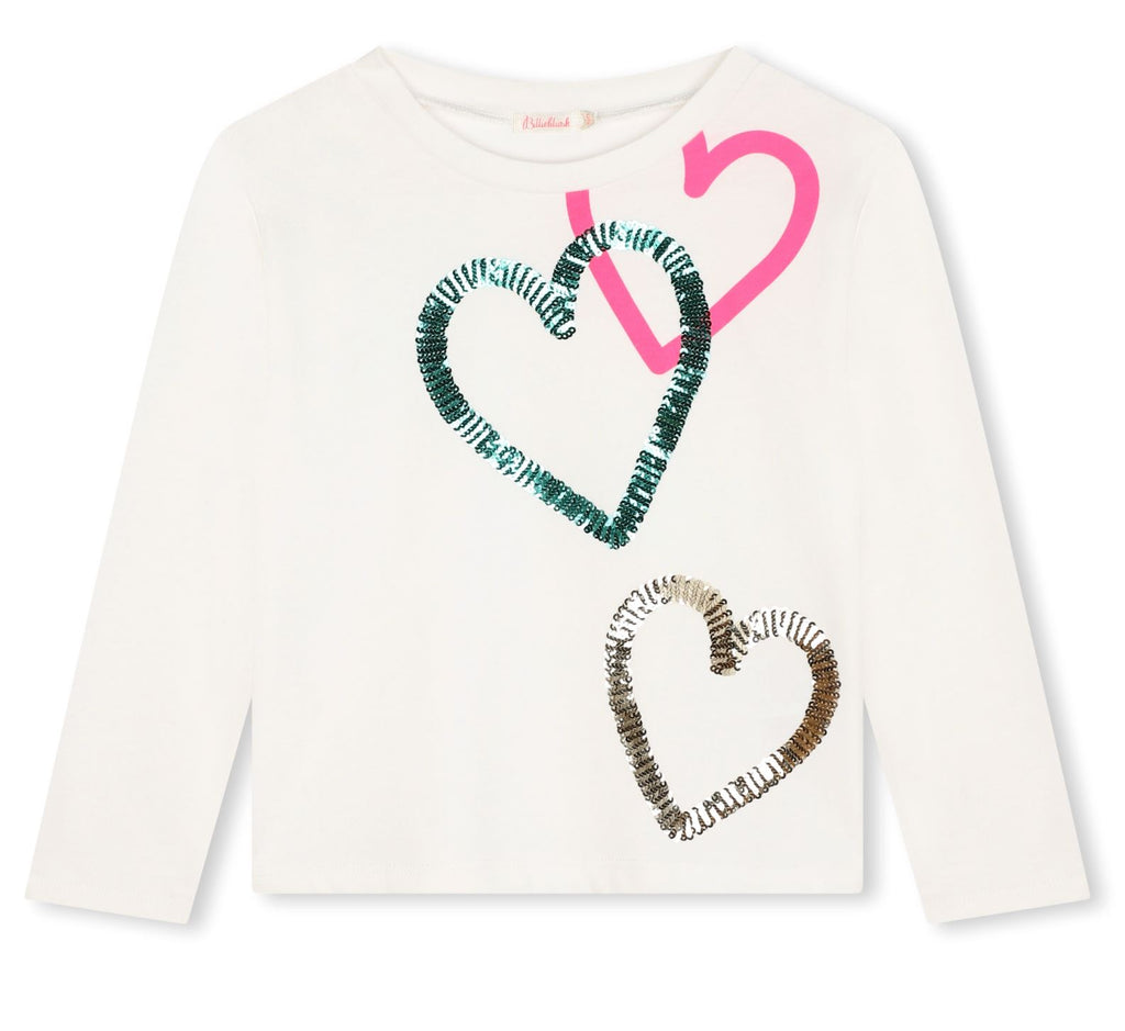 Billieblush Long Sleeve TeeWith Heart Graphic Tops Billieblush 