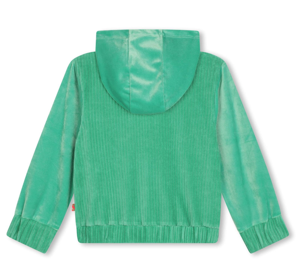 Billieblush Zip-Up Velvet Green Sweatshirt Jackets & Coats Billieblush 