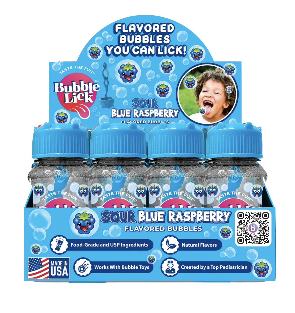 Bubblelick Sour Blue Raspberry Bubbles Candy Toysmith 