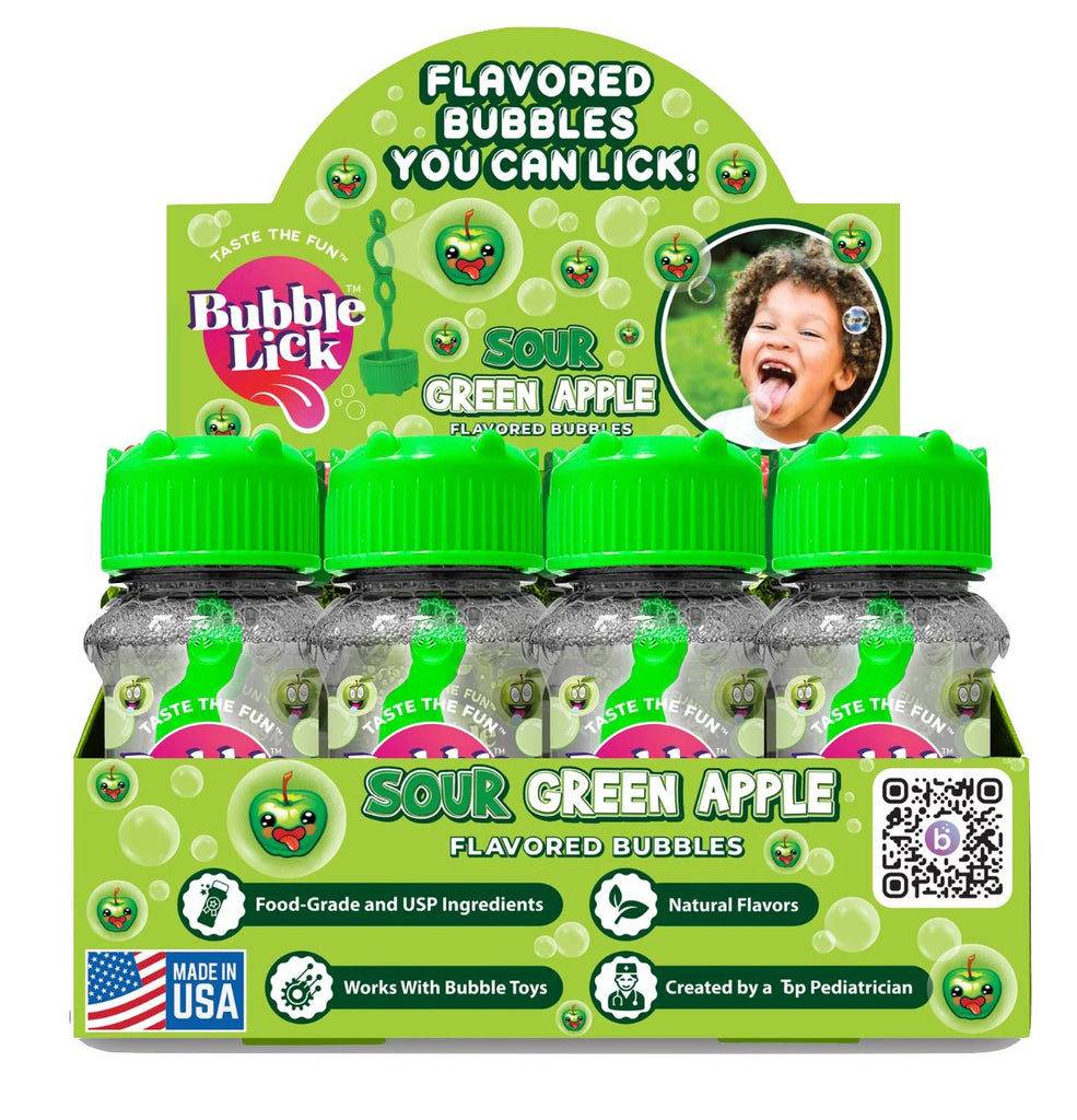 BubbleLick Sour Green Apple Flavored Bubbles Candy Toysmith 