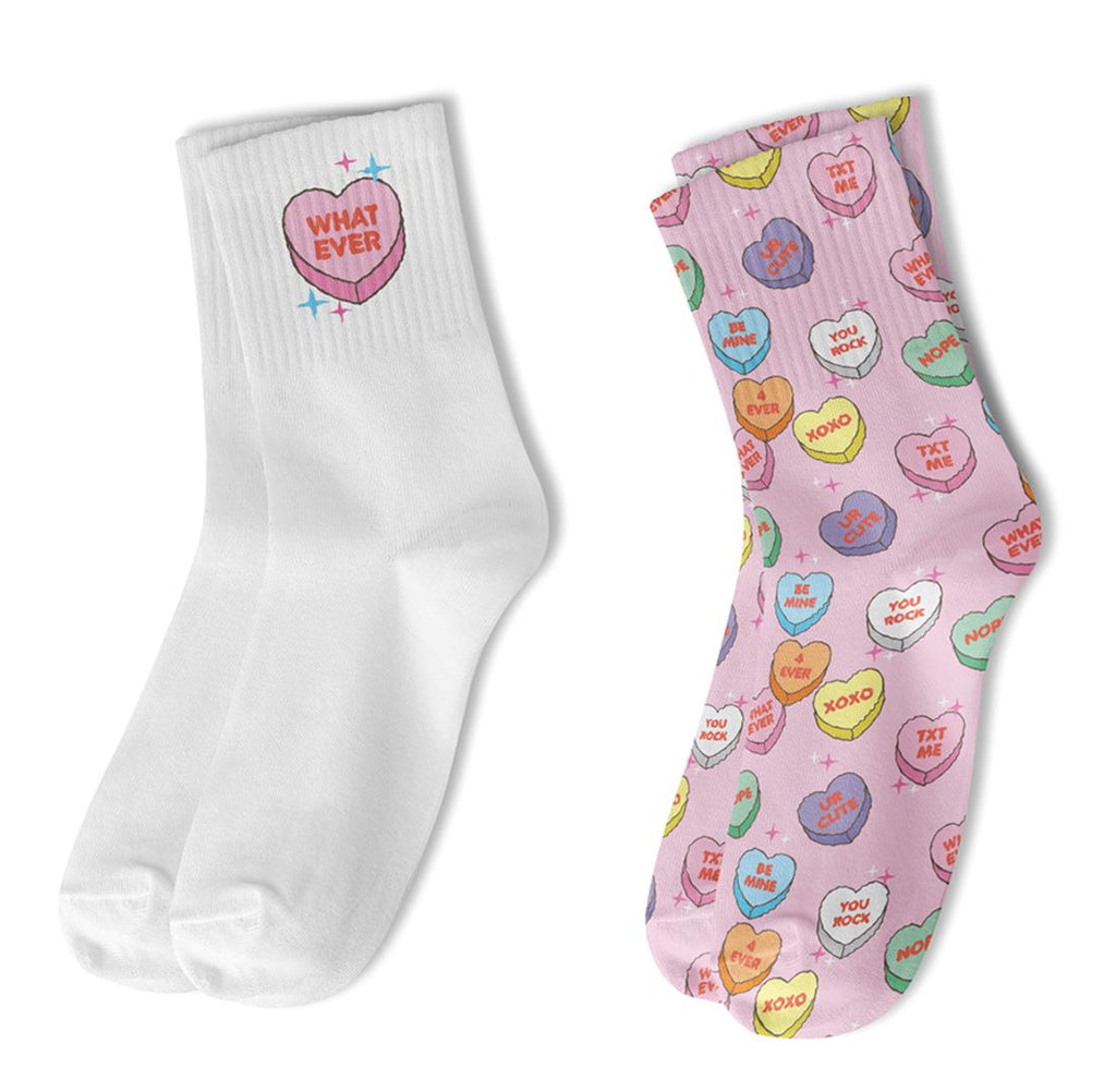 Candy Hearts Crew Socks Socks Top Trenz 