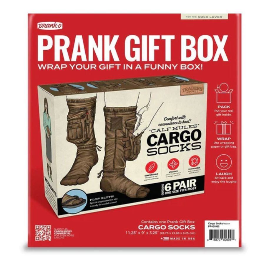 Cargo Socks-Prank Gift Box Prank and Gags Prank-O 