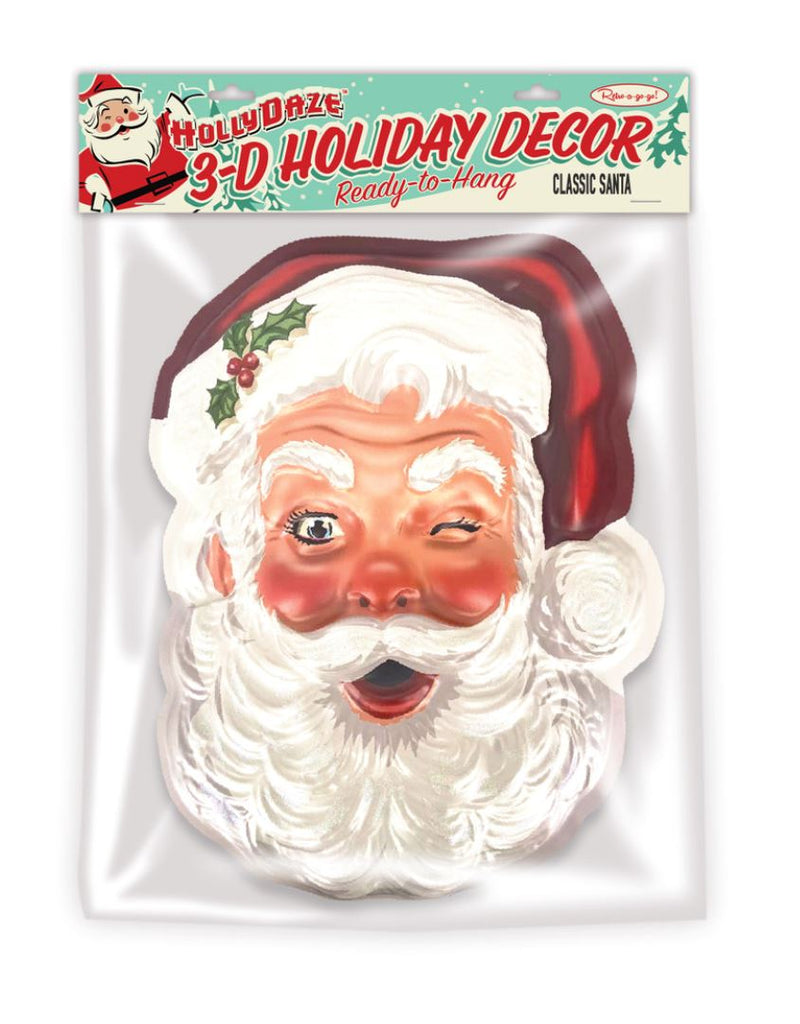 Classic Santa Clause 3-D Wall Decor FUN! Retro-a-go-go! 