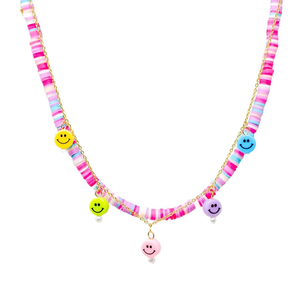 Colorful Disk Necklace & Charm Duo - Happy Faces jewelry ZOMI GEMS 