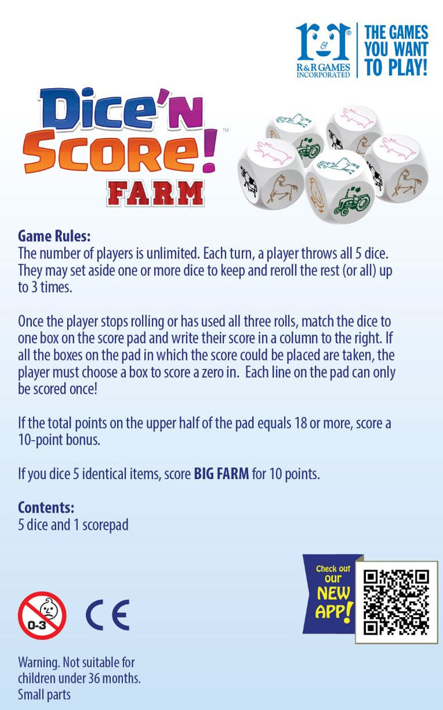 Dice N' Score-Farm Games R & R Games 