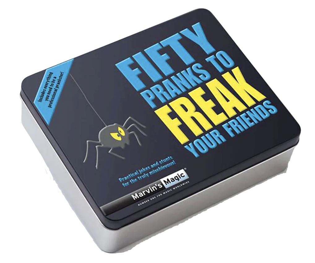 Fifty Pranks To Freak Your Friends-Gift Tin Prank and Gags Marvin's Magic 