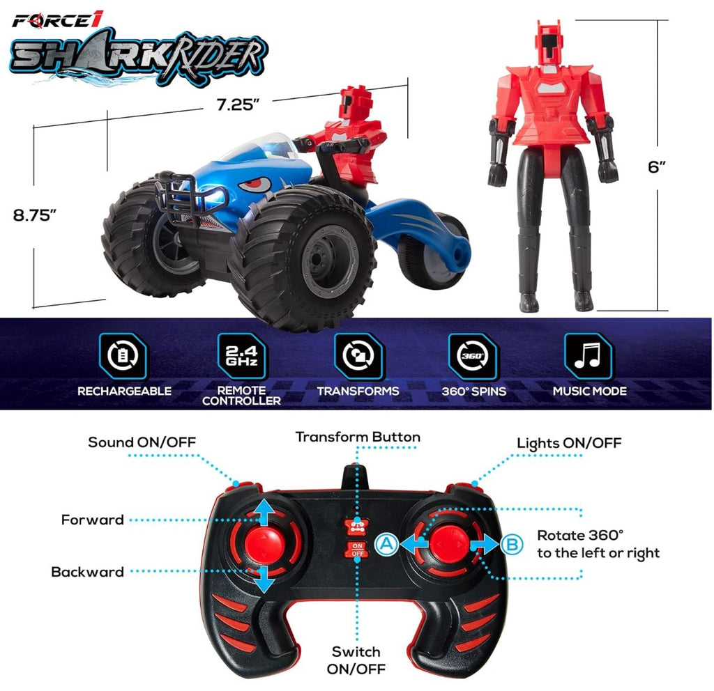 Force 1 Shark Rider-Remote Control Car Toys USA Toyz 