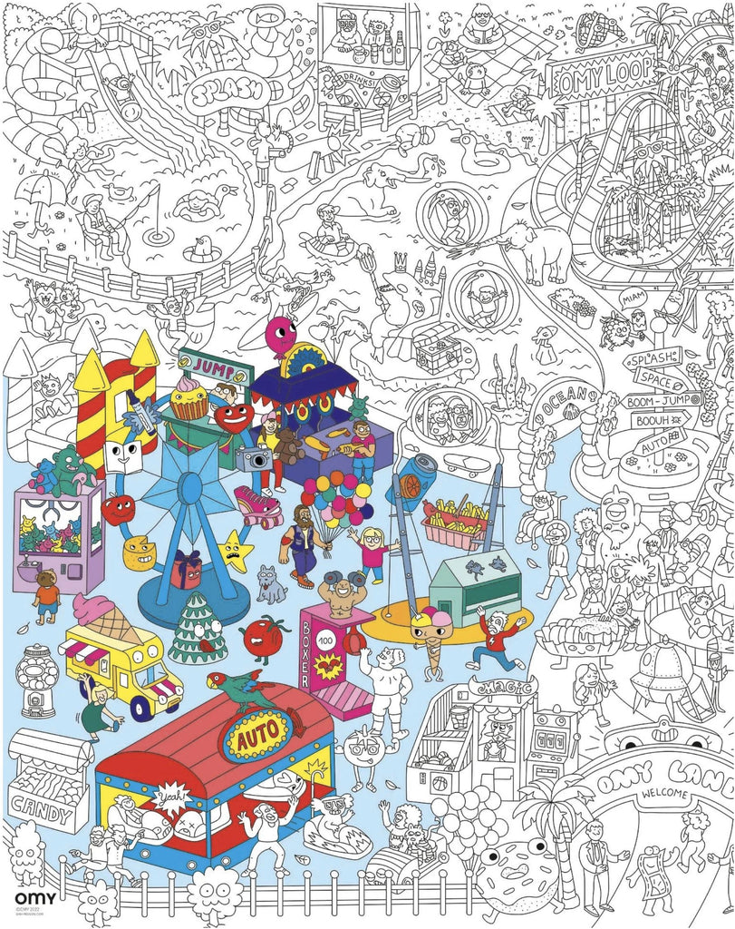 Fun Park Coloring Poster Coloring Poster omy 