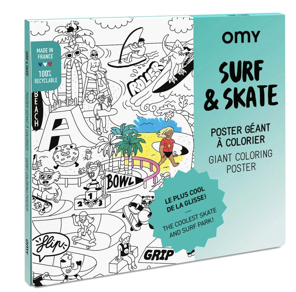 Giant Surf & Skate Coloring Poster Coloring Poster omy 