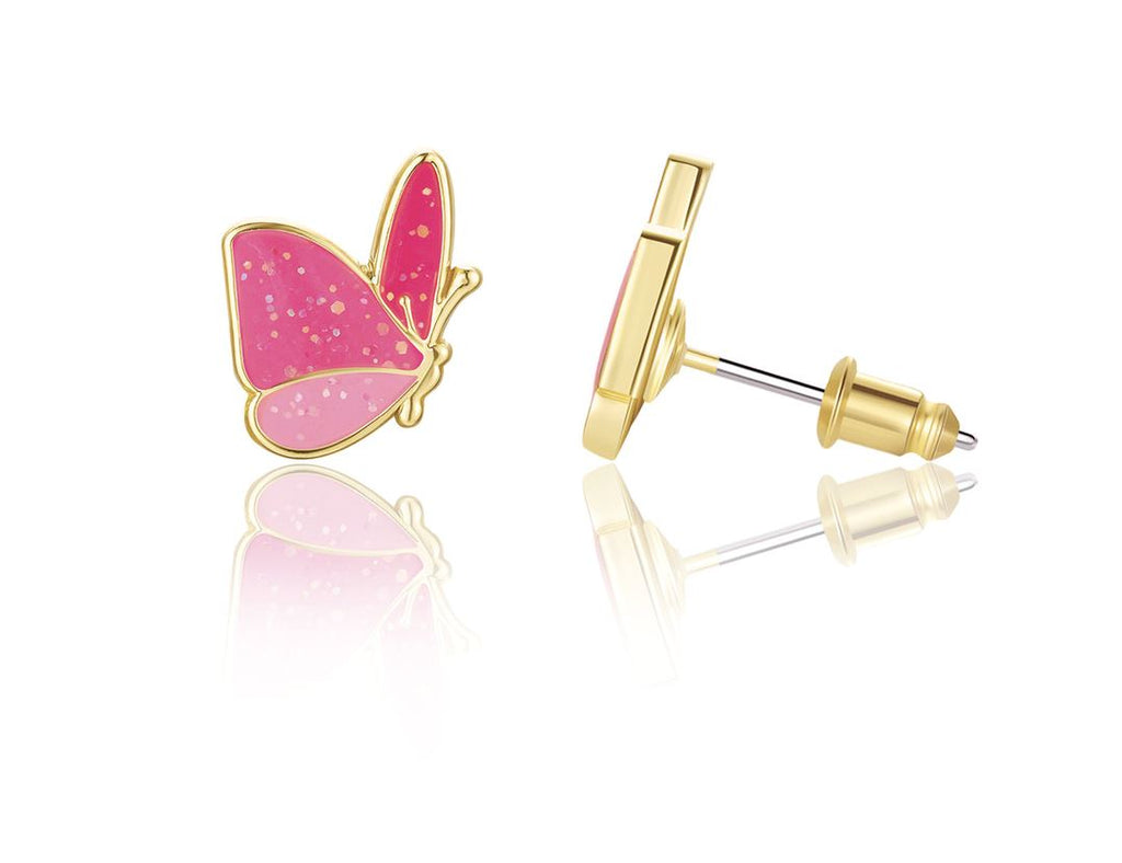 Glitter Butterfly Stud Earrings earrings Girl Nation 
