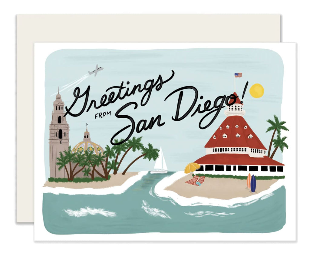 "Greetings from San Diego" Card & Envelope Set cards Slightly Stationery 