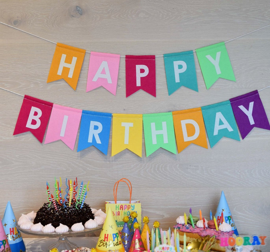 Happy Birthday Felt Banner Party Supplies Party Partners 