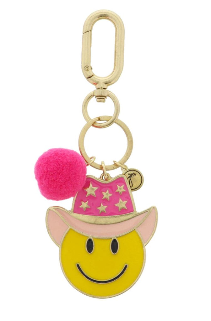 Happy Face & Pom Pom Keychain Accessories Jane Marie 