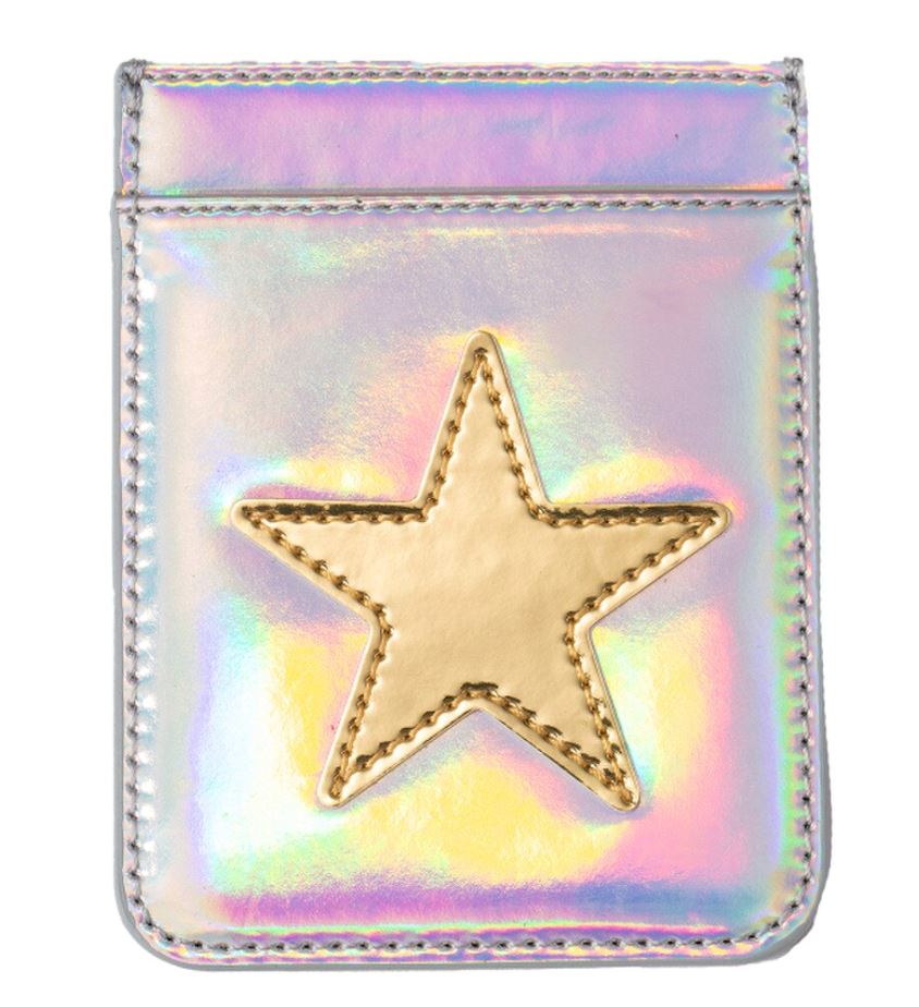 Iridescent Silver Star Phone Wallet Accessories Jane Marie 