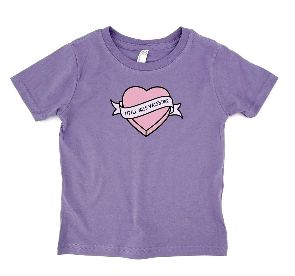 Little Miss Valentine Purple Tee Tops The Wishing Elephant 