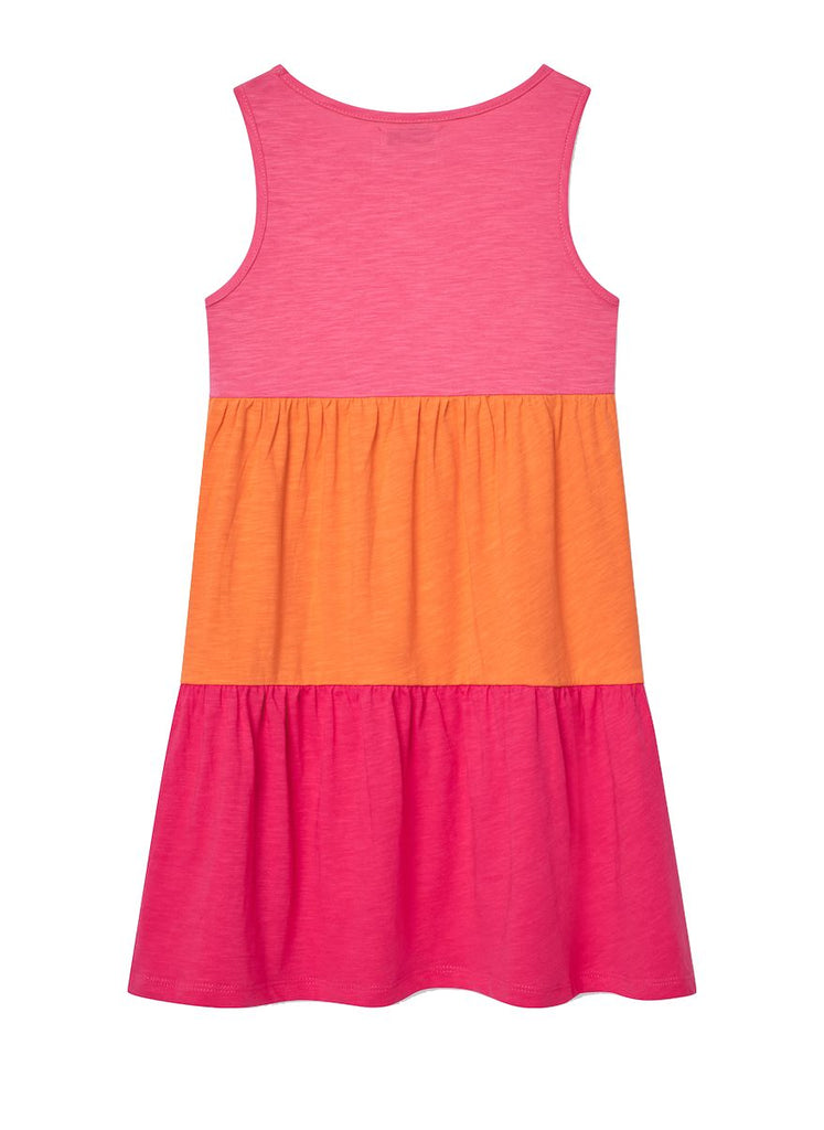 Losan Pink Color Block Dress Dress Losan Kids 