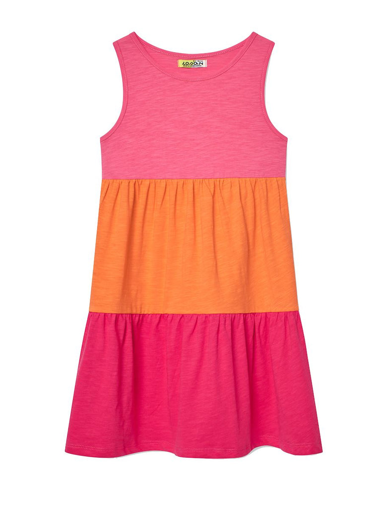 Losan Pink Color Block Dress Dress Losan Kids 