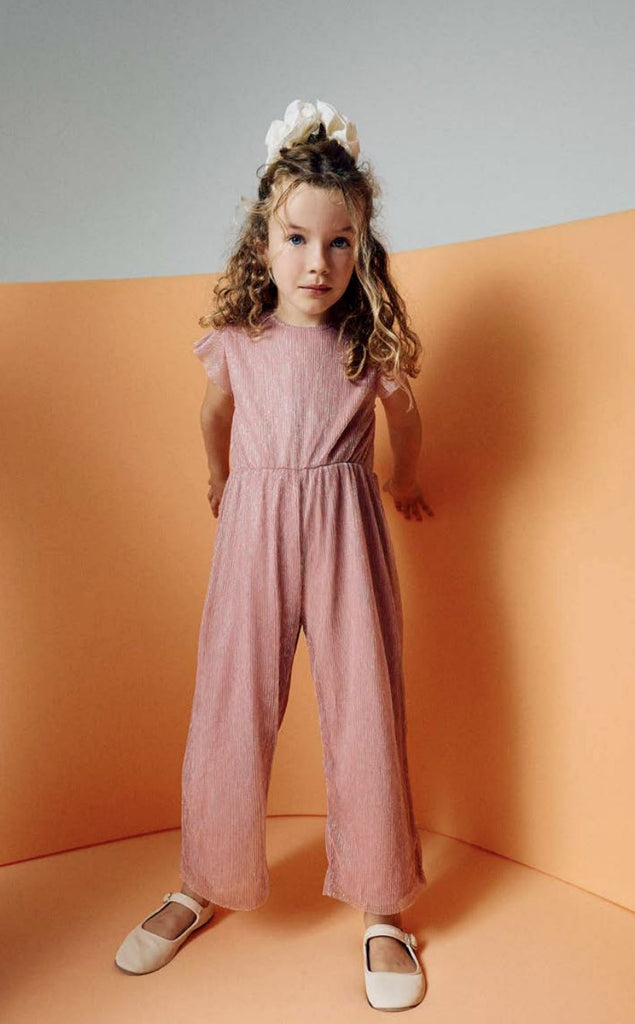 Losan Pink Voile Overall Romper Losan Kids 