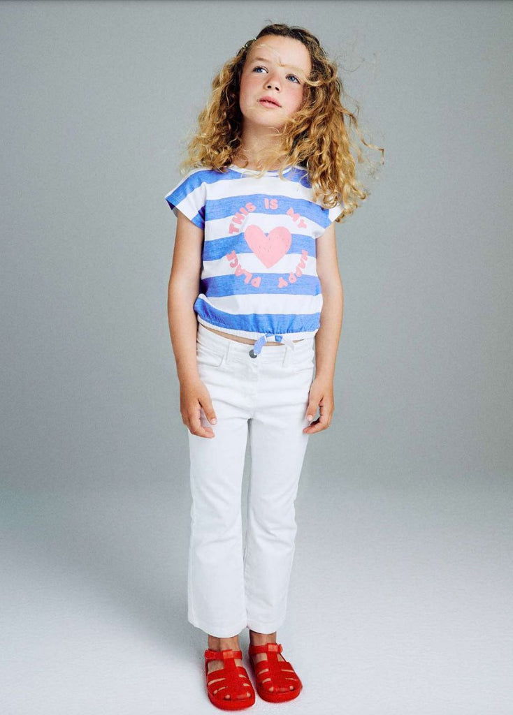 Losan White Straight Leg Jeans Pants Losan Kids 