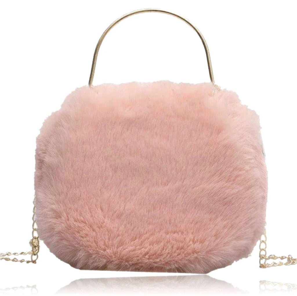 Lovie Fluffy Pink Purse Accessories Carrying Kind 