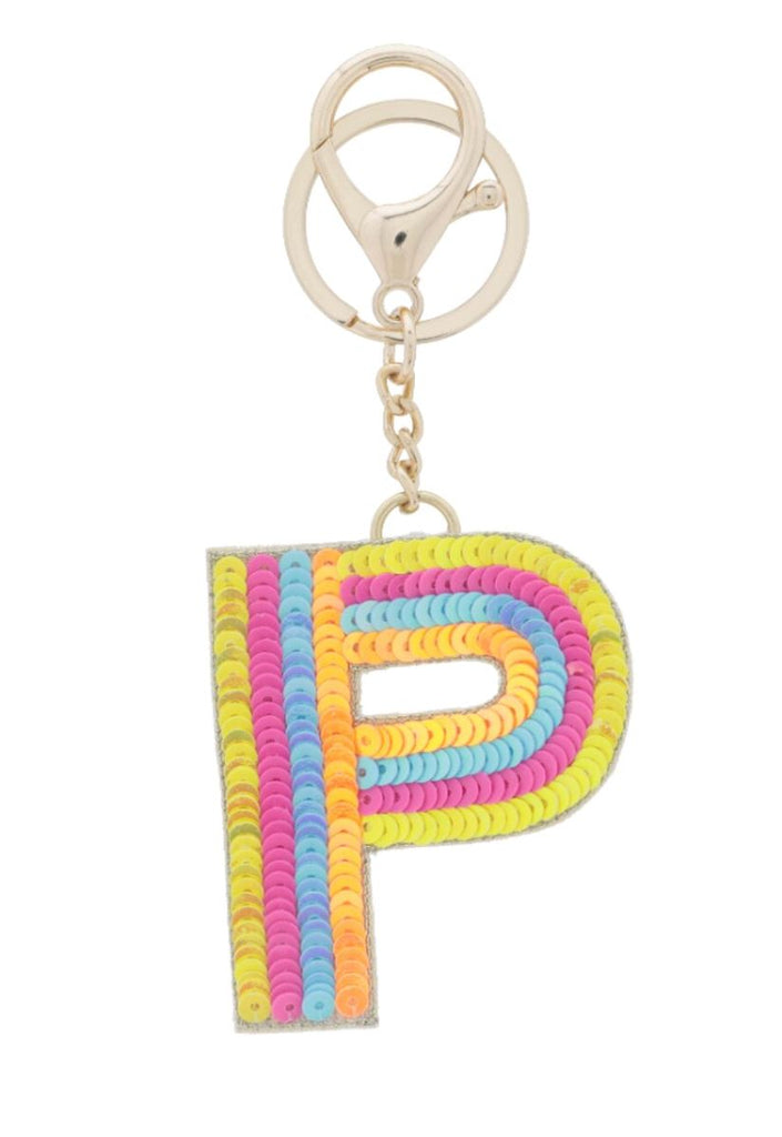 Multi Color Sequin "P" Keychain Accessories Jane Marie 