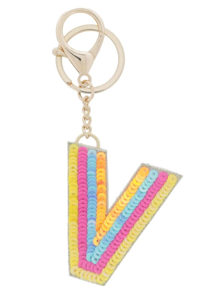 Multi Sequin Color "V" Keychain Accessories Jane Marie 