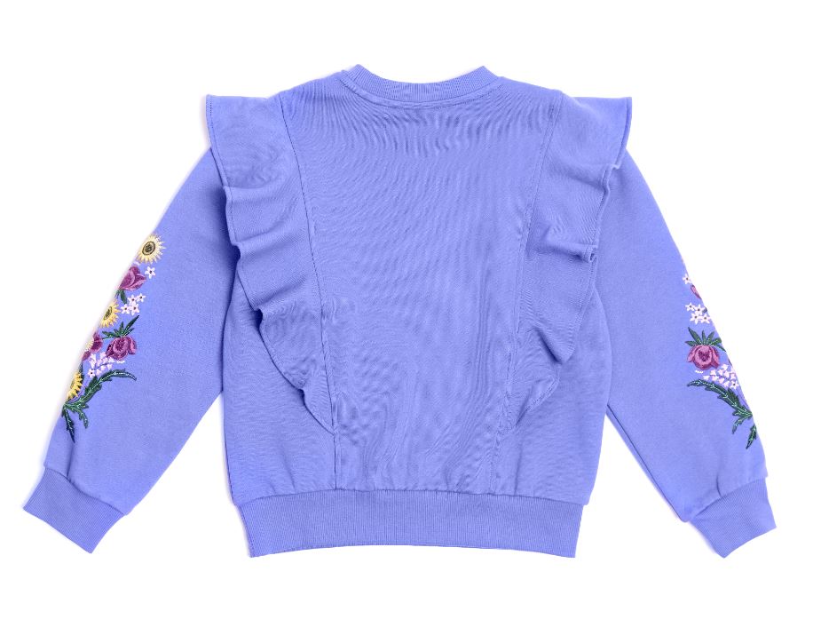 Nicole Miller Embroidered Floral Sweatshirt Tops Nicole Miller 