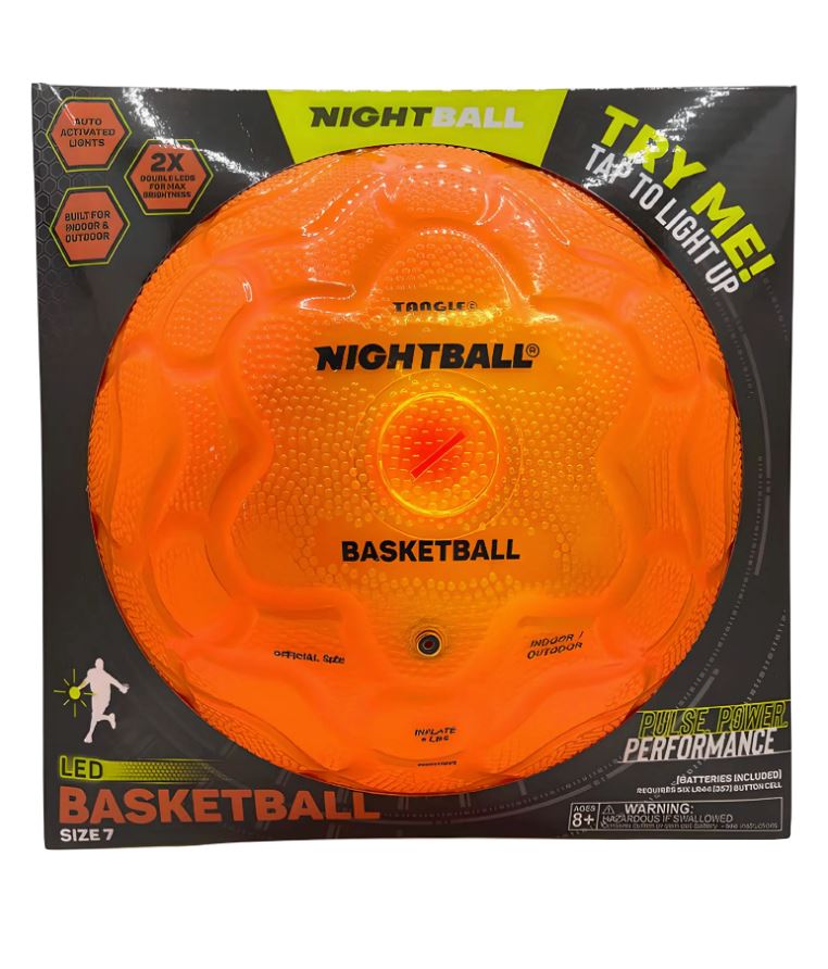 NightBall Light-Up LED Orange Basketball Toys Tangle 