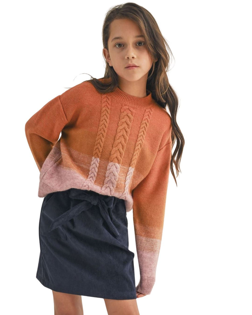 Pink & Orange Color Block Pullover sweater Heart and Arrow 