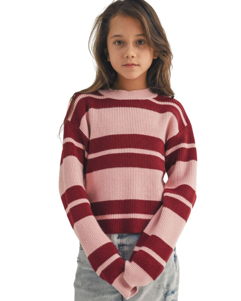 Pink & Red Stripes Knit Sweater sweater Heart and Arrow 