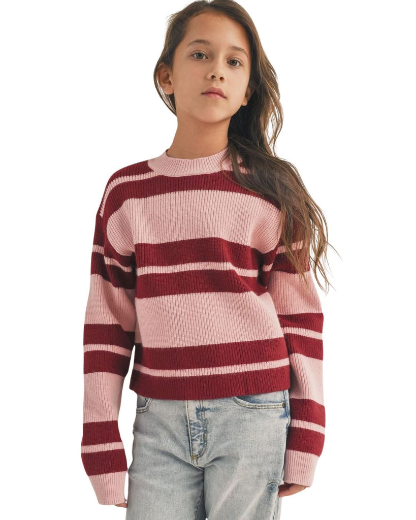 Pink & Red Stripes Knit Sweater sweater Heart and Arrow 