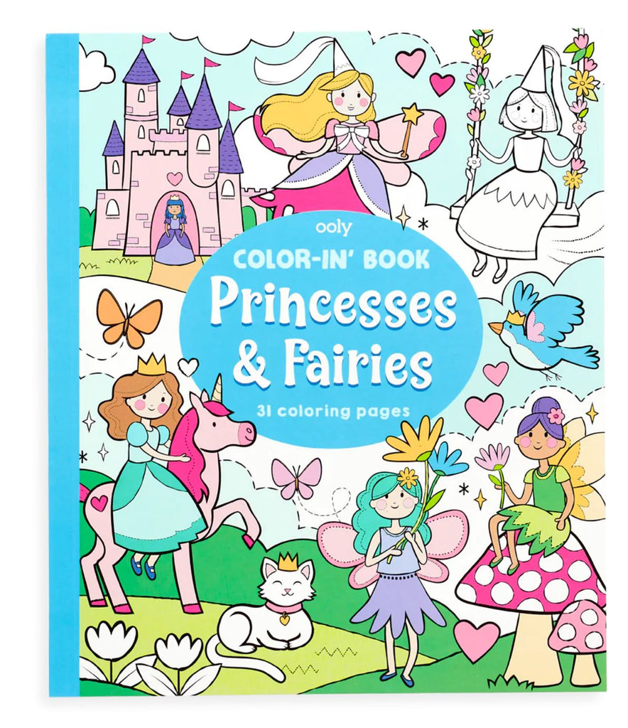 Princesses & Fairies Color-in' Book Coloring Poster OOLY 