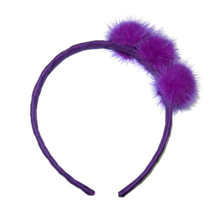 Purple Pom Pom Alice Headband Accessories Verity Jones London 
