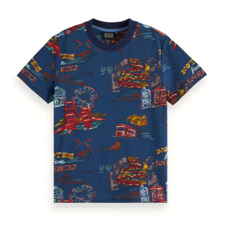 Scotch & Soda Allover San Francisco Print T-Shirt Tops Scotch & Soda 