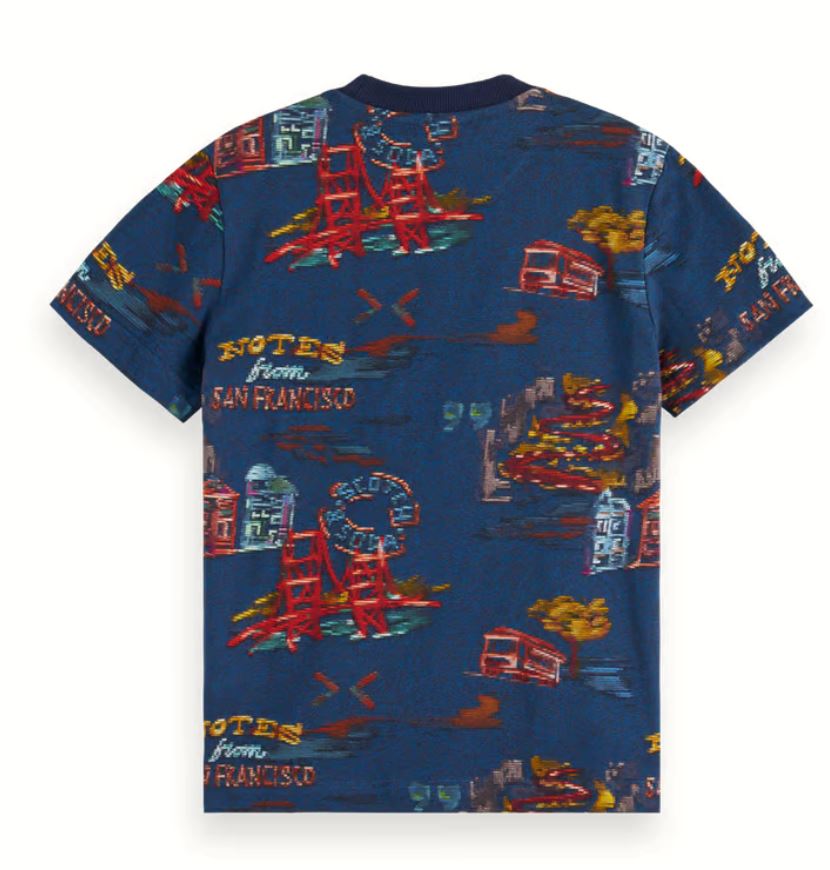 Scotch & Soda Allover San Francisco Print T-Shirt Tops Scotch & Soda 